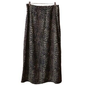 Innocence Vintage Leopard Animal Print Midi Skirt 9 Y2k 90s Skirt